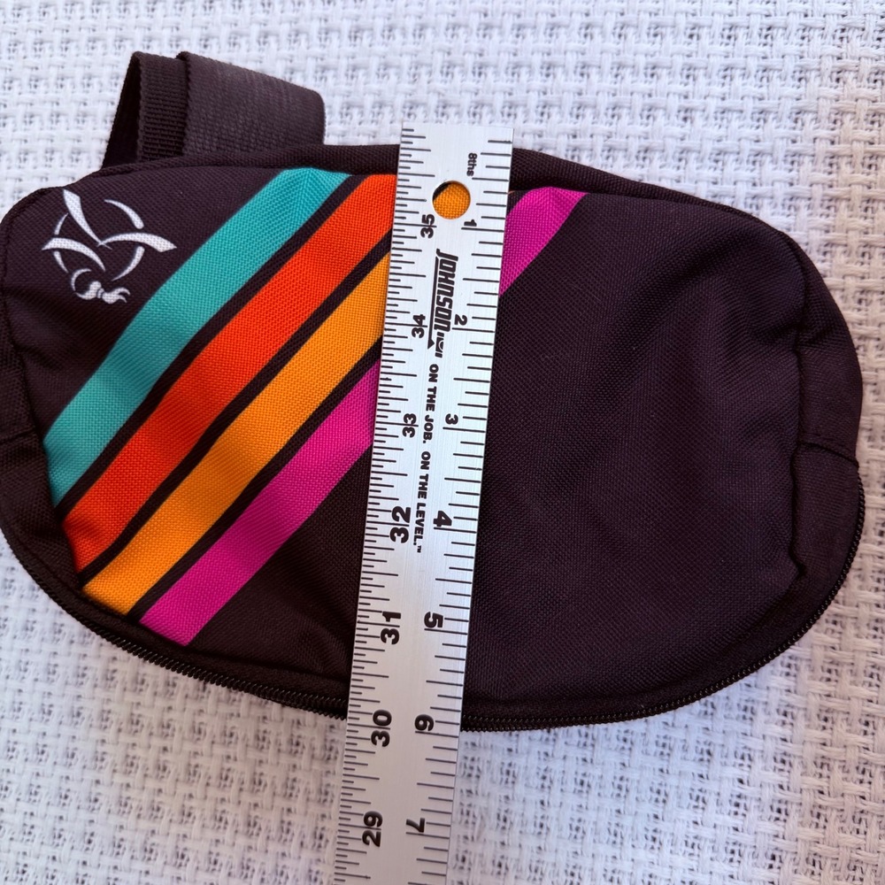BOCO Gear Waist Pack Women OS Black Retro Rainbow Stripe Sporty Belt Bag Fanny - Picture 8 of 12